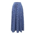 thumbnail image 6 of Skirt Women's Plaid Print Skirt with Large Hem and High Waist Pocket Skirt Plaid Ankle Length Blue XXXXXL, 6 of 6