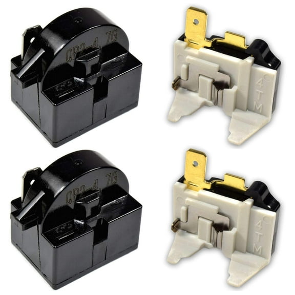 HQRP 2-Pack Compressor 4.7 Ohm 1-Pin PTC Starter/Start Relay and Overload Kit compatible with Mini Fridges, Compact Refrigerators, Beverage & Wine/Beer coolers, Deep Freezers, Beer/Wine Refrigerators