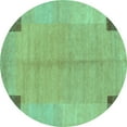 thumbnail image 1 of Ahgly Company Indoor Round Abstract Turquoise Blue Contemporary Area Rugs, 8' Round, 1 of 4