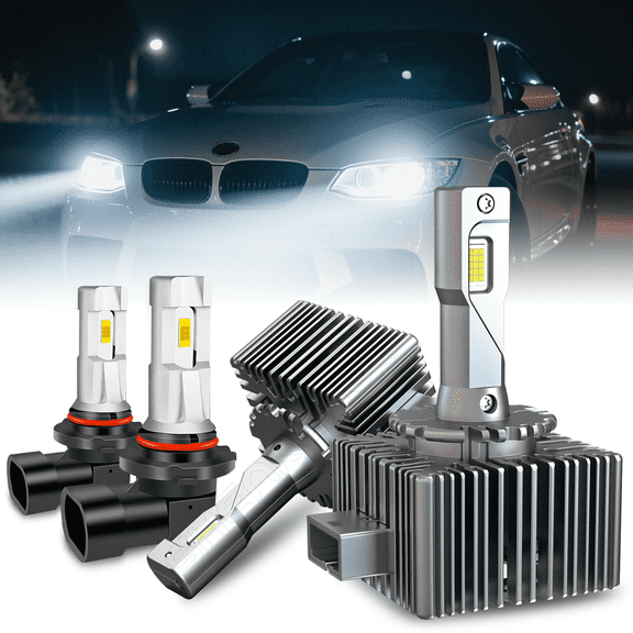 Fits 2008-2010 BMW M5 Headlights Bulb D1S LED High Low Dual Beam 9145 Fog Light Set,4pcs 6500K White Light for Xenon Headlamp Upgrade Replace