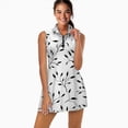 thumbnail image 2 of Black leaves white background pattern Sports Dresses Women Tennis Dress Outdoor Badminton Golf Quick-Drying And Breathable Sports Dress, 2 of 4