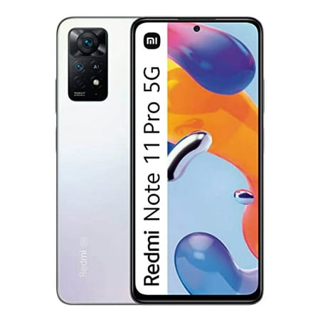 Xiaomi Redmi Note 11 Pro 5G + 4G Global Version 128GB + 8GB Unlocked 6.67" 108MP Camera Night Mode (Not Verizon Sprint Boost Cricket Metro At&T) (Polar White)