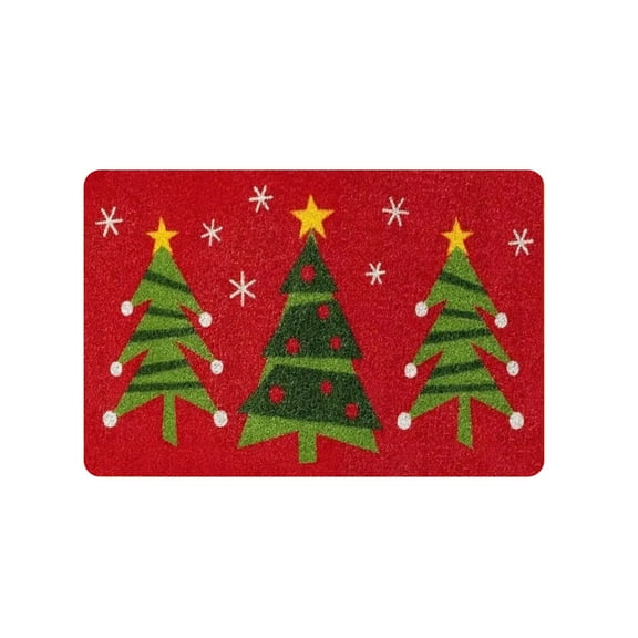 Christmas Doormat for Front Door, Red Holiday Entrance Mat Non-Slip Absorbent, Festive Floor Mat for Indoor Outdoor Home Decor(A)