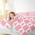 thumbnail image 4 of Feelyou Cartoon Xmas Tree Bedding Comforter Set for Kid, Merry Christmas Twin Comforter Sets, Pink Plaid Buffalo Reversible Bedding Set, Lightweight Room Decor, 2pcs, 4 of 8