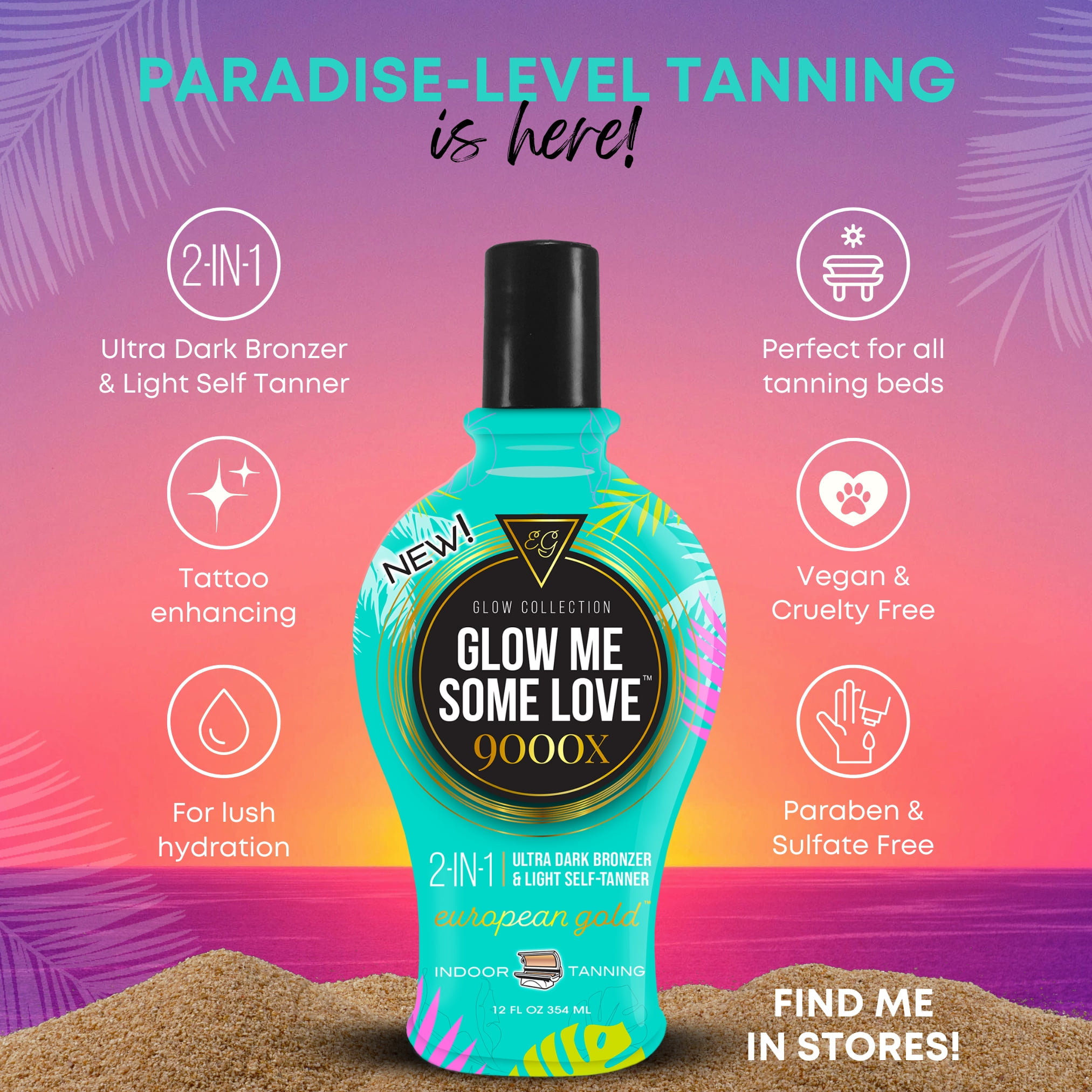 European Gold Glow Me Some Love 9000X 12oz Tanning Lotion