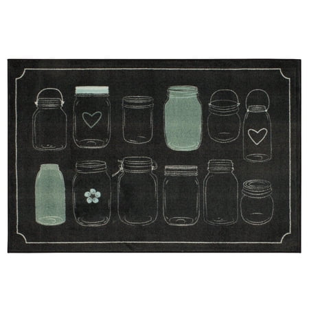 Mohawk Prismatic Mason Jar Kitchen Rug  Black  3  4 x5
