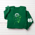 thumbnail image 5 of Womens St Patricks Day Tops Clover Shamrock Four Leaf Shirt Crewneck Long Sleeve Pullover Irish Green Sweatshirt Festival Tops, 5 of 5