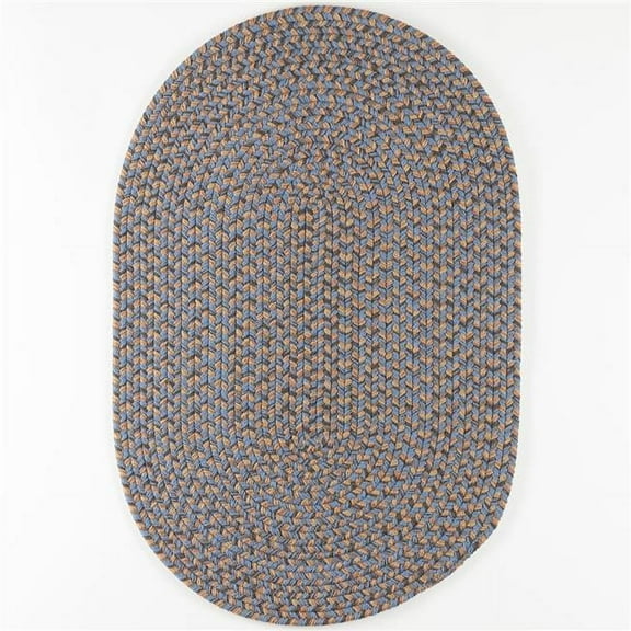 Rhody Rug CD96R084X108 7 x 9 ft. Camden Tweed Oval Rug, Denim Blue