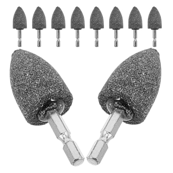 Homoyoyo 10Pcs Brown Grinding Wheels for Drill Rotary Tools Hexagonal Plastic Metal