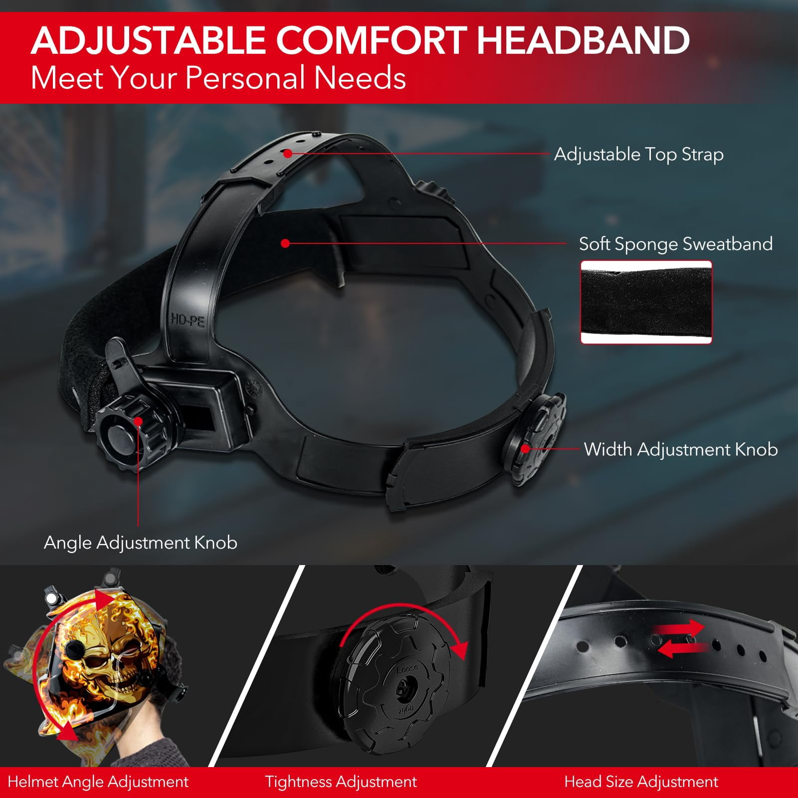 Welding Hood Auto Darkening Welding Helmet with Light True Color 1/1/1/2 Top Optical Clarity Wide Shade 9-13 Welding Mask with Grinding Weld Helmet