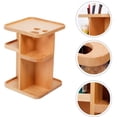 thumbnail image 2 of 360° Bamboo Cosmetic Organizer Spinning Cosmetic Display Case MultiFunction Storage Fits Jewelry Makeup Brushes Lipsticks, 2 of 6