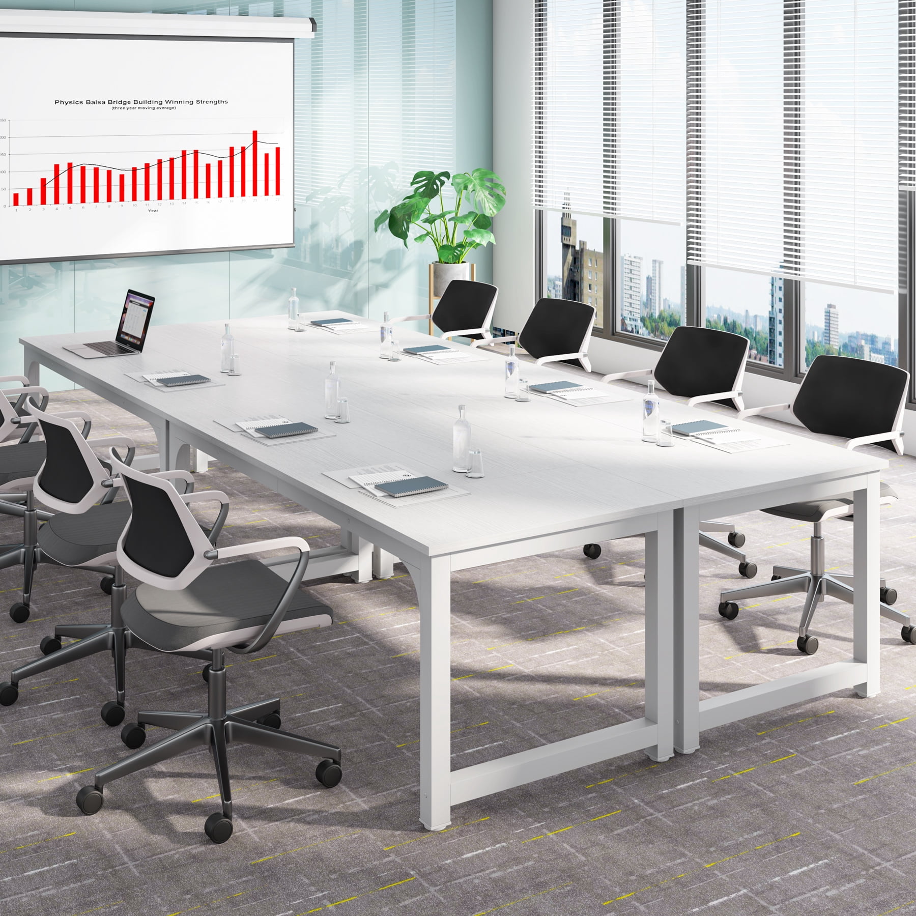 Tribesigns 70.86 Inch Large Computer Desk, Modern Sturdy Writing Desk for Home Office, White