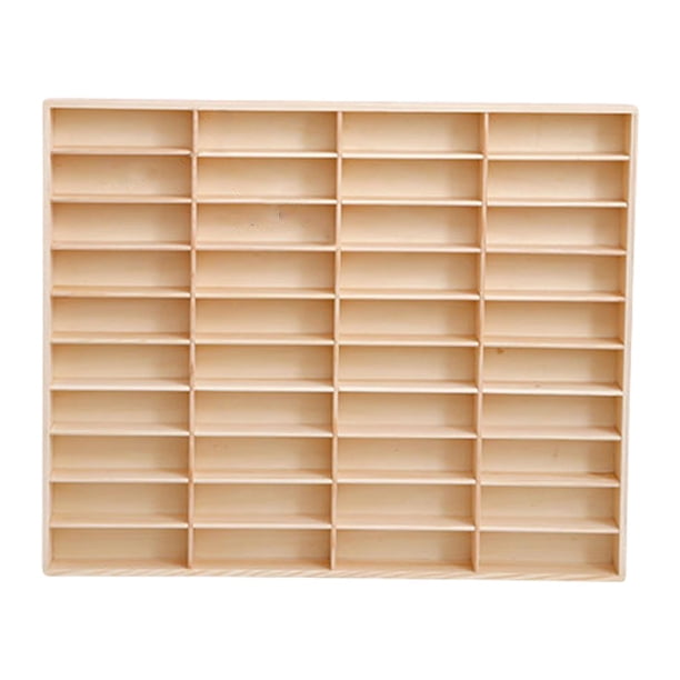 Estante expositor para coches a escala 1/64, vitrina para coches, ruedas, coleccionables, vitrina de madera 40 cuadrículas