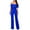 Blue, variant on asdoklhq Womens Jumpsuits and Rompers,Off Shoulder Casual Solid Lace Side Zipper Jumpsuit