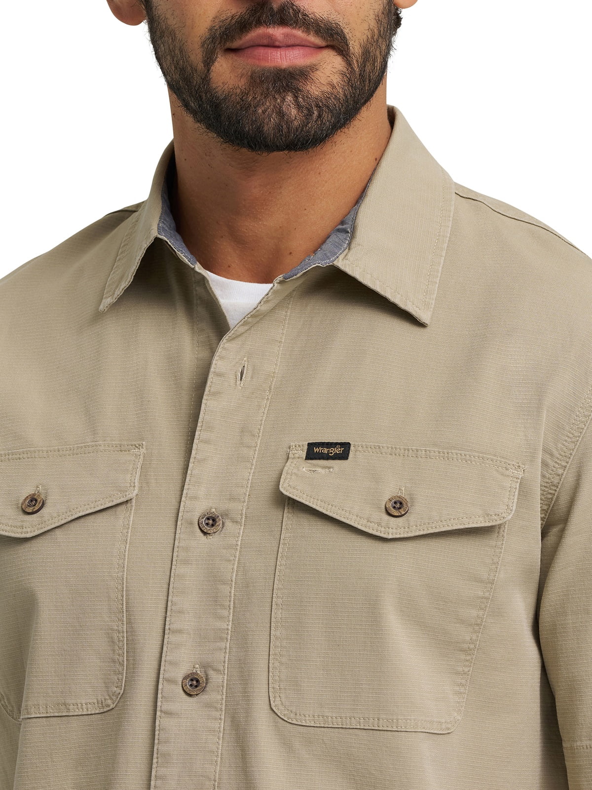 Wrangler® Men's Short Sleeve Micro Ripstop Shirt