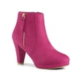 thumbnail image 1 of Unique Bargains Women's Side Zip Low Platform Block Heel Ankle Booties, 1 of 7