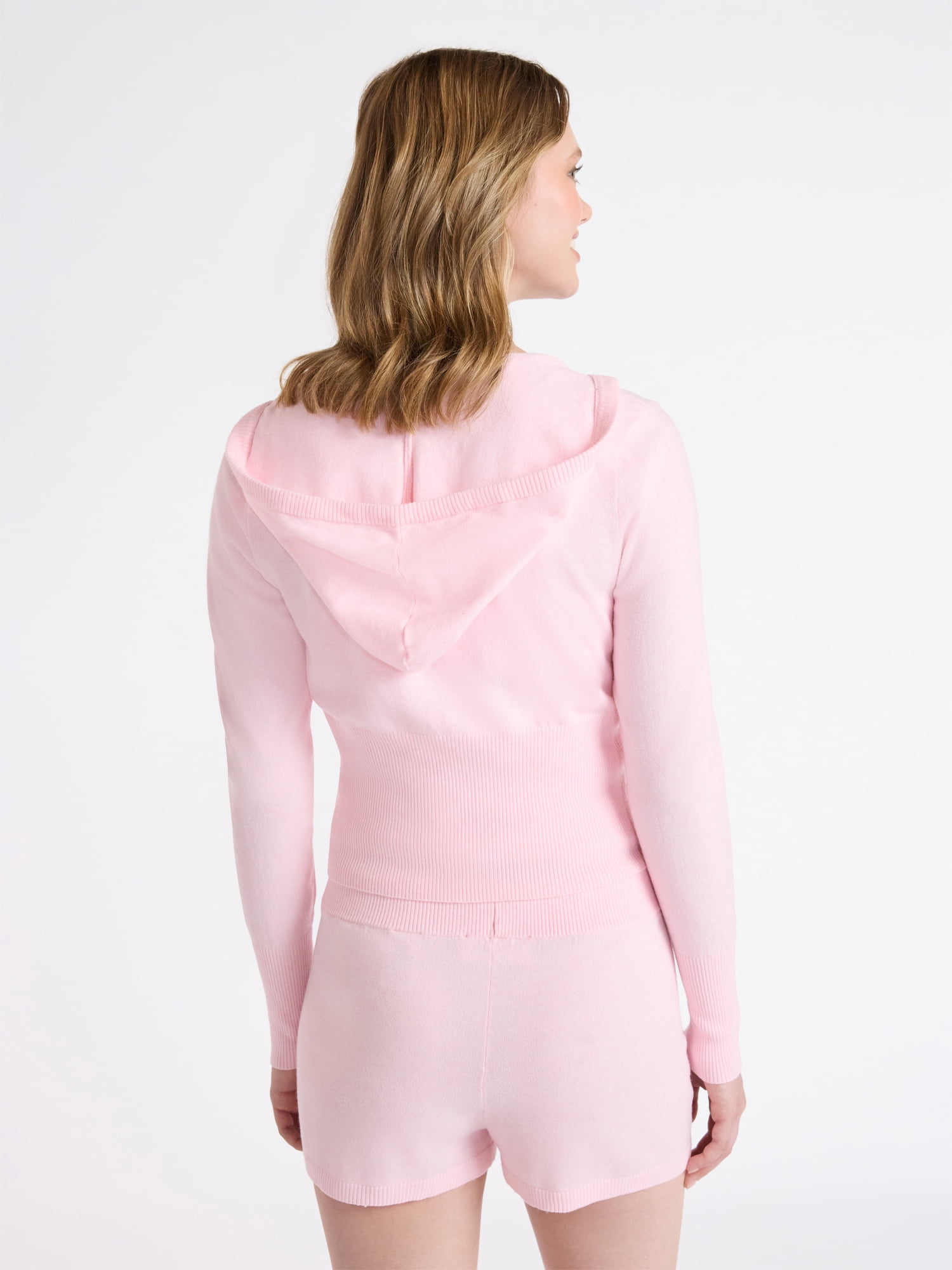 No Boundaries Sweater Hoodie and Shorts Set, 2-Piece, Women’s