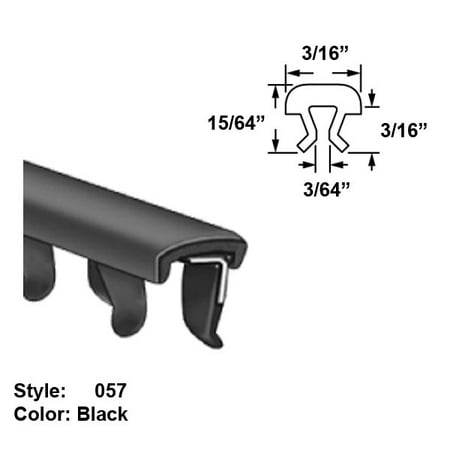 

Cushioned Flexible Nylon-Coated Stainless Steel U-Channel Push-On Trim Style 057 - Ht. 15/64 x Wd. 3/16 - Black - 5 ft long