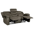 thumbnail image 4 of Pemberly Row 19.25" Traditional Microfiber Double Reclining Sofa in Brown, 4 of 6