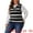 Black, variant on DARING DIVA Women's Plus Size V Neck Striped Knit Sweater Vests 1X Blue