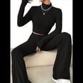 thumbnail image 1 of Conjunto de Pijama de Larga para Mujer, Conjunto de Pijama Informal de 2 Piezas, Ropa de Dormir de Otoño Negro XS, 1 of 8
