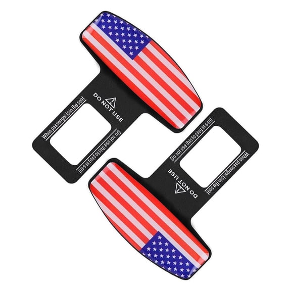 2pcs Car Seat Belt Clip,Car Seat Belt Plug Slot Lock，National flag pattern, suitable for multiple car models