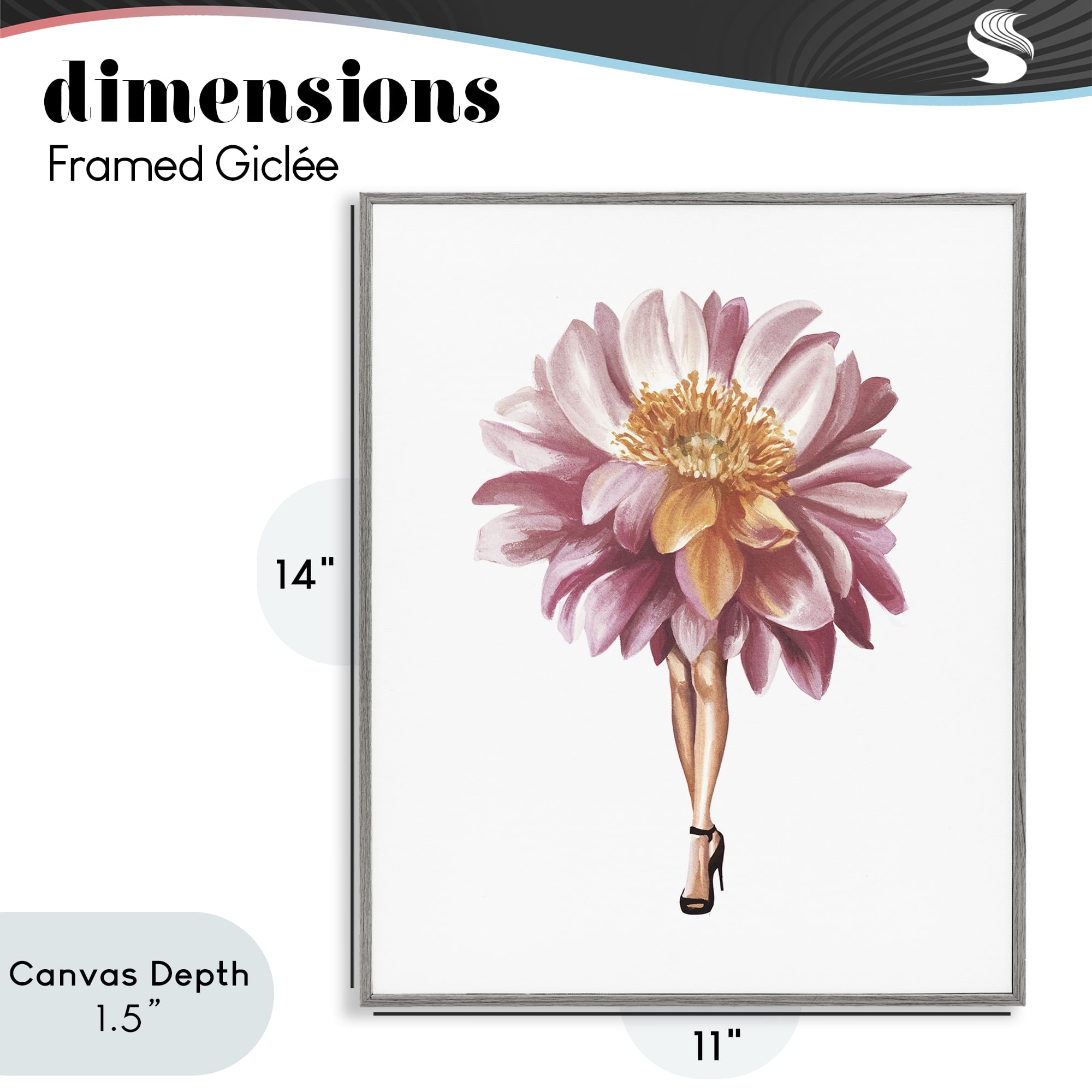 Stupell Industries Glam Floral Walkway Gray Framed Giclee Art, design by Svetlana Aleynikova