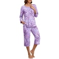 thumbnail image 2 of MINTREUS Women's Pajama Set Three-Quarter Sleeve Pajama Top and Pants Two-Piece Set Summer Loungewear, 2 of 7