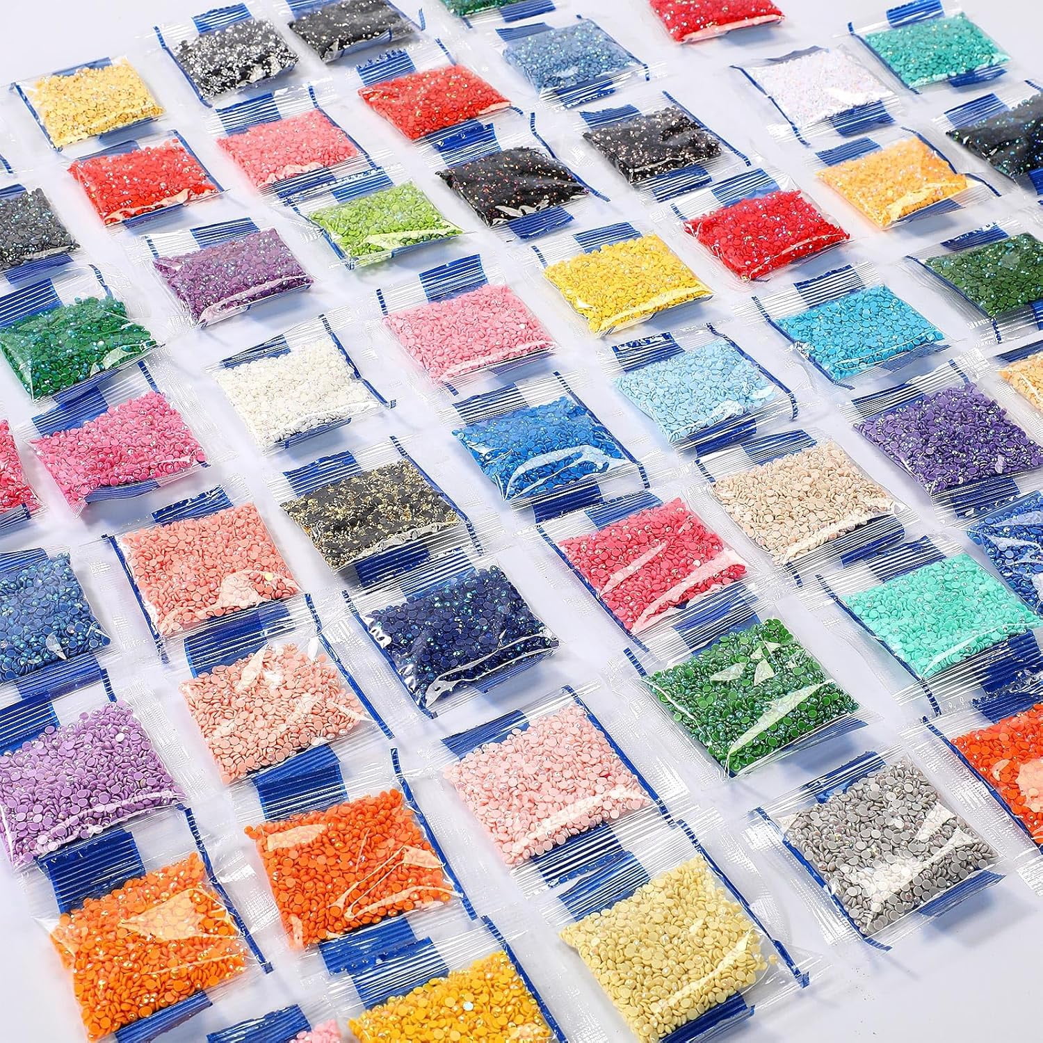 60000 Pcs 60 Color Rhinestones Diamond Painting Beads Flat Bottom Round Resin Beads Art Replacement Diamonds for DIY Craft Diamond Painting Accessories(Novel Color)