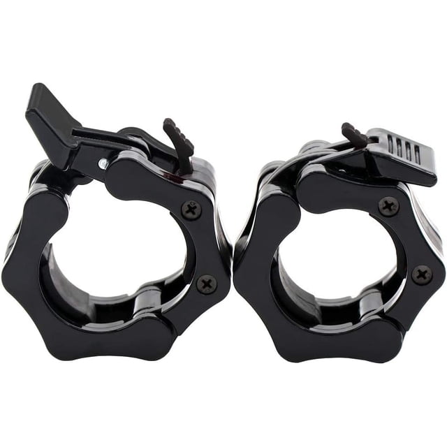 GW Tech Abrazaderas para barra, collares de ejercicio resistentes de 2 pulgadas, par de bloqueo de liberación rápida de 2 pulgadas, cerraduras de placa de barra de peso olímpica profesional, clips par