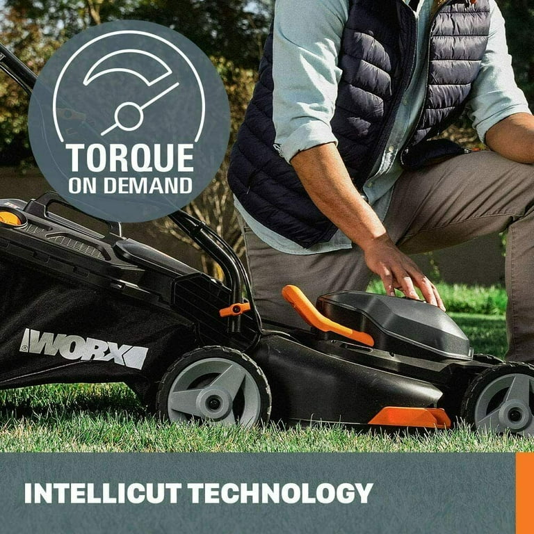 Worx WG911 40V Power Share Lawn Mower and 20V Grass Trimmer Combo Kit Battery and Charger Included