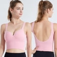 thumbnail image 3 of Ropa interior deportiva con copa fija, ajustable, antiflacidez, hermosa espalda, para mujer, para yoga, correr, a prueba de golpes, texto deportivo, 3 of 6