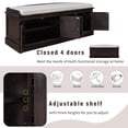 thumbnail image 2 of Aukfa Storage Bench with 4 Doors and Adjustable Shelves - Shoe Bench with Removable Cushion for Living Room - Espresso, 2 of 8