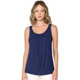 thumbnail image 3 of Made by Johnny Women's Summer Sleeveless Pleated Back Closure Casual Tank Tops M NAVY, 3 of 6