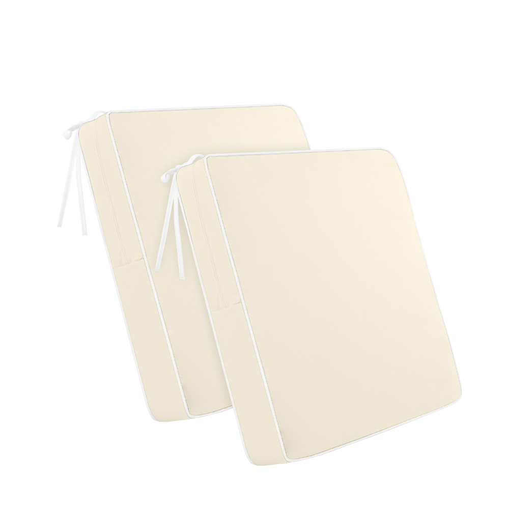 ROFIELTY 2-Pack Outdoor Chair Cushions 19x19, Waterproof & UV Resistant Patio Seat Pads with Removable Washable Cover, 3 Inch Thick All-Weather Cushions for Wicker Furniture, Beige