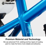 Royalbaby Boys Girls Kids Bike 14 In BMX Freestyle Blue 2 Hand Brakes Bicycles with Training Wheels Child Bicycle