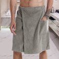 thumbnail image 4 of JANGSLNG Men Bathrobe Bath Towel Adjustable Elastic Waist Homewear Nightgown Pocket Outdoor Sports Swimming Gym Spa Towel, 4 of 7