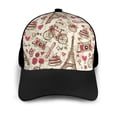 thumbnail image 3 of Naloa Paris Vintage Adult adjustable Print Baseball Hat, Patchwork curved brim baseball capfor Men and Women, One Size, 3 of 5