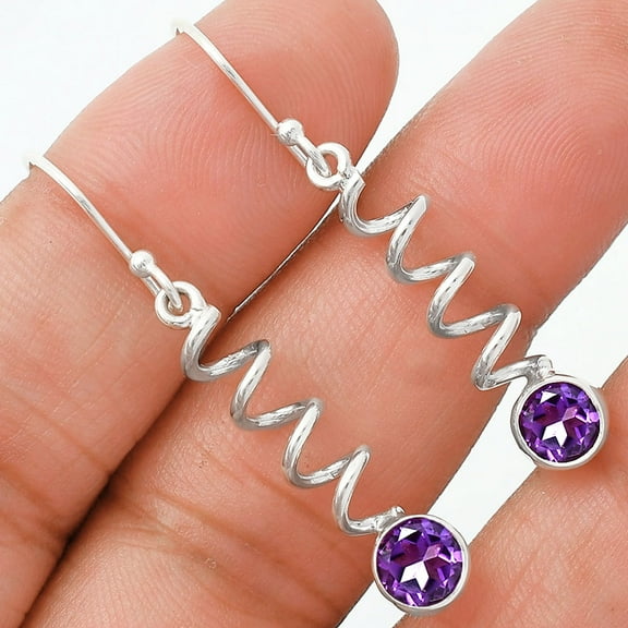 African Amethyst 925 Sterling Silver Earrings Jewelry E-1047 AGE1006_A