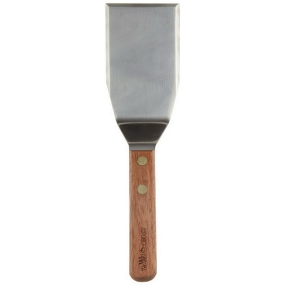 Dexter Stainless Steel Hamburger Turner with Rosewood Handle - 4"L x 3"W Blade