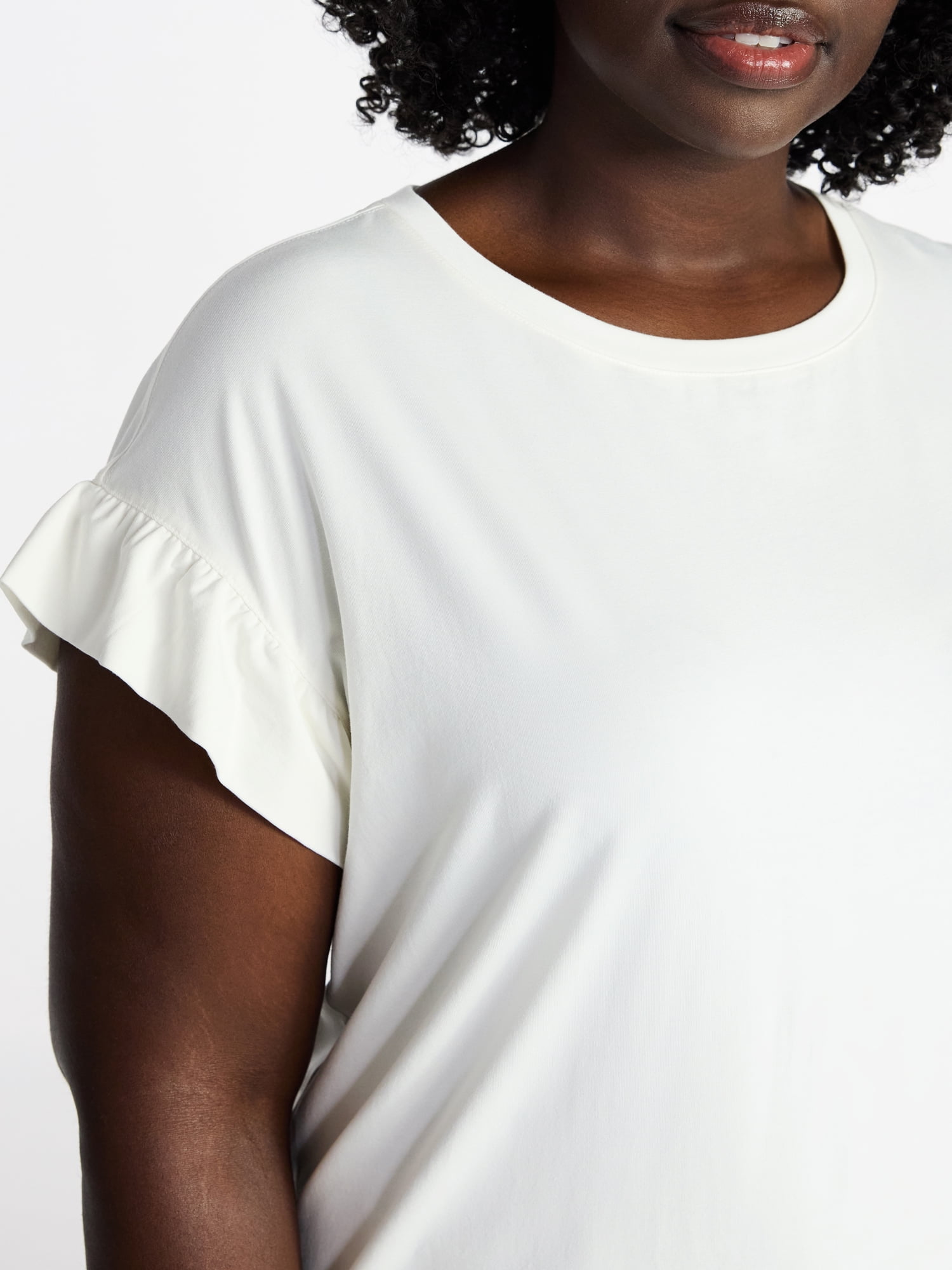 Terra & Sky Women's Plus Ruffle Short Sleeve Tee, Sizes 0X-5X