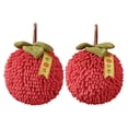 thumbnail image 2 of YAOMOBB Ultra-soft Hand Towel Soft Absorbent Microfiber Hand Towel Cute Persimmon Shape Design with Hanging Rope Quick Dry Chenille Hand Towel, 2 of 6