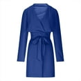 thumbnail image 3 of SMihono Deals Women Fashion Long Sleeve V-neck Windbreak Solid Color Tether Waist Retraction Overcoat Winter Fall Hoodless Casual Outwear Coats for Women 2024 Trendy Blue 12, 3 of 5