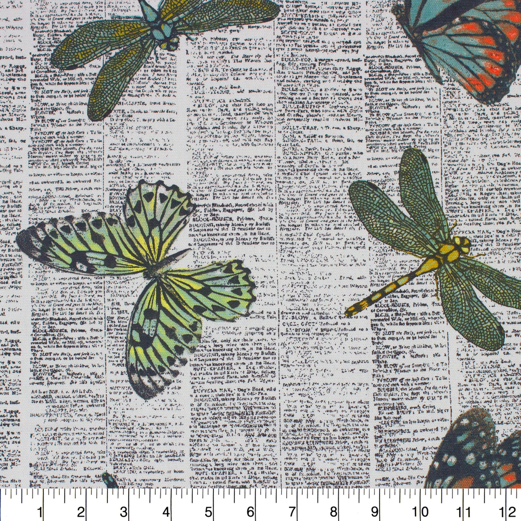 (2 pack) Better Homes & Gardens 100% Cotton Butterfly Multi, 2 Yard Precut Fabric