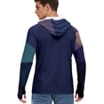 thumbnail image 5 of Men's UPF 50+ Sun Protection Hooded Shirt with Integrated Face Cover Long Sleeve Lightweight Rash Guard Shirts for Fishing Hiking Camping Or Outdoor Sports Sky Blue XL, 5 of 5