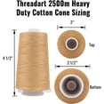 thumbnail image 2 of Threadart Heavy Duty Cotton Thread 2500 M Cones - 40/3 - Beige - Color 804, 2 of 6