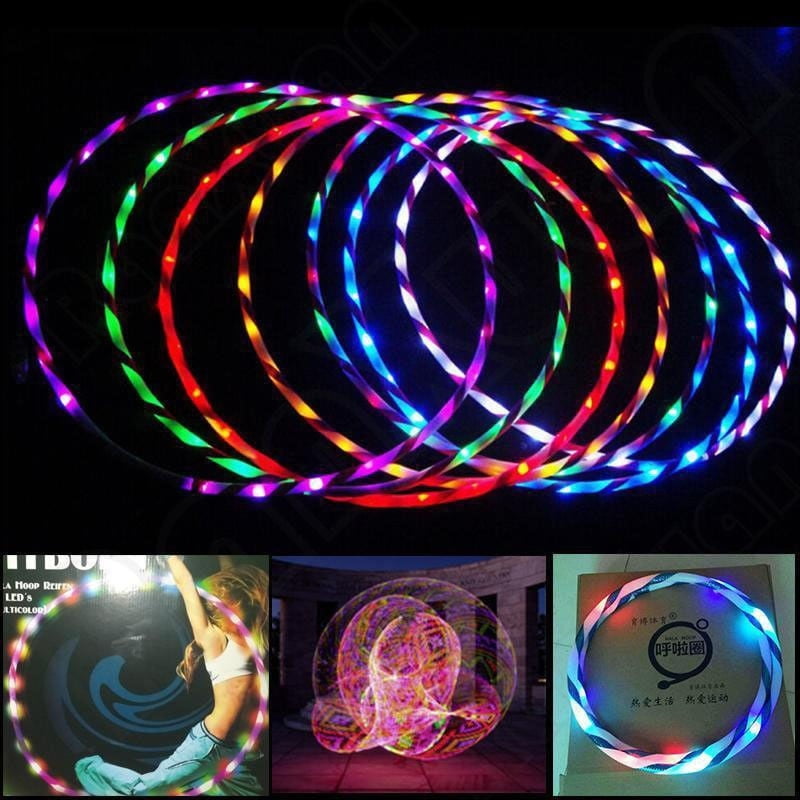 Hot LED Hula Hoop Full Collapsable Color Changing LED Light Loose