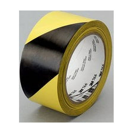 3M T9687662PK Striped Vinyl Tape, 3" x 36 yd, Black/Yellow (Pack of 2)