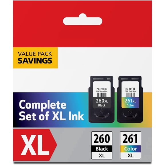 260XL 261XL Ink for Canon 260/261 Ink for Canon Ink 260 for Canon Pixma TS5320 TS6420 TS6400 Printer (Black Tri-Color)