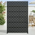 thumbnail image 2 of MAYEERTY 72 × 47in Outdoor Privacy Screen with Stand, 3 Panels Metal Balcony Decorative Screen, Black, 2 of 7